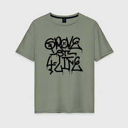 Футболка оверсайз женская GROVE STREET 4 LIFE, цвет: авокадо