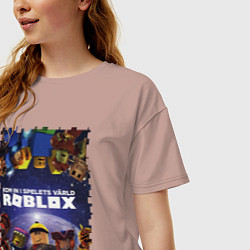 Футболка оверсайз женская ROBLOX, цвет: пыльно-розовый — фото 2