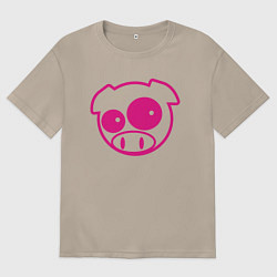 Футболка оверсайз женская Subaru Power Pig, цвет: миндальный