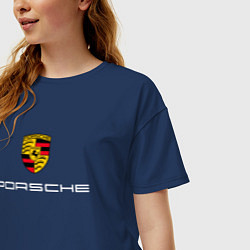 Футболка оверсайз женская PORSCHE, цвет: тёмно-синий — фото 2