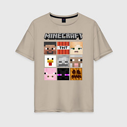 Женская футболка оверсайз MINECRAFT