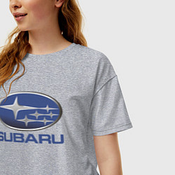 Футболка оверсайз женская SUBARU, цвет: меланж — фото 2