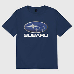 Футболка оверсайз женская SUBARU, цвет: тёмно-синий