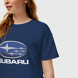 Футболка оверсайз женская SUBARU, цвет: тёмно-синий — фото 2