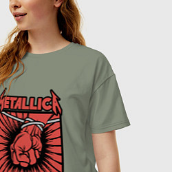 Футболка оверсайз женская Metallica, цвет: авокадо — фото 2