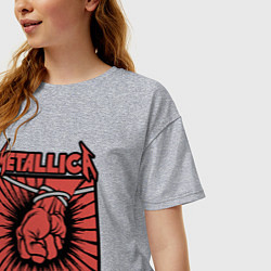 Футболка оверсайз женская Metallica, цвет: меланж — фото 2