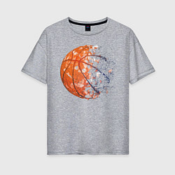 Футболка оверсайз женская BasketBall, цвет: меланж