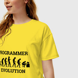 Футболка оверсайз женская Эволюция программиста, цвет: желтый — фото 2