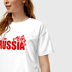 Футболка оверсайз женская Russia, цвет: белый — фото 2