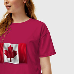 Футболка оверсайз женская Канада, цвет: маджента — фото 2
