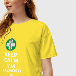 Футболка оверсайз женская Keep calm I??m a doctor, цвет: желтый — фото 2