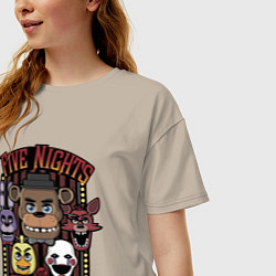 Футболка оверсайз женская FIVE NIGHTS AT FREDDYS, цвет: миндальный — фото 2