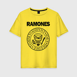 Футболка оверсайз женская RAMONES, цвет: желтый