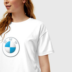 Футболка оверсайз женская BMW LOGO 2020, цвет: белый — фото 2
