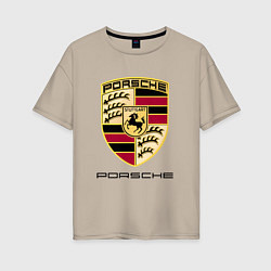Футболка оверсайз женская PORSCHE, цвет: миндальный