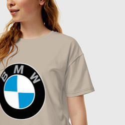 Футболка оверсайз женская BMW, цвет: миндальный — фото 2