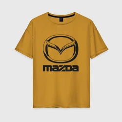 Футболка оверсайз женская MAZDA LOGO, цвет: горчичный