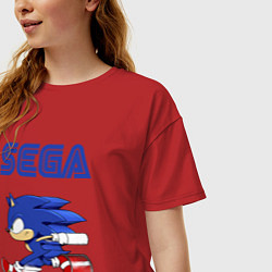 Футболка оверсайз женская SEGA, цвет: красный — фото 2