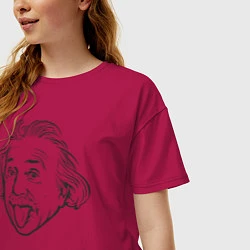 Футболка оверсайз женская Альберт Эйнштейн, цвет: маджента — фото 2