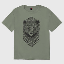 Футболка оверсайз женская Медведь, цвет: авокадо