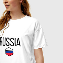 Футболка оверсайз женская Россия, цвет: белый — фото 2