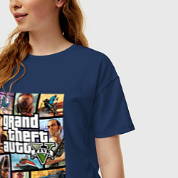 Футболка оверсайз женская GTA5, цвет: тёмно-синий — фото 2