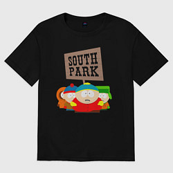 Футболка оверсайз женская ЮЖНЫЙ ПАРК, цвет: черный