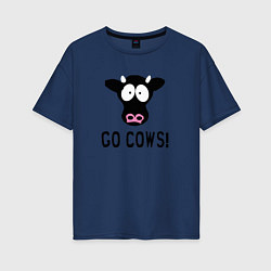 Женская футболка оверсайз South Park Go Cows!