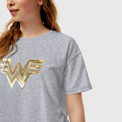 Футболка оверсайз женская Wonder Woman logo, цвет: меланж — фото 2