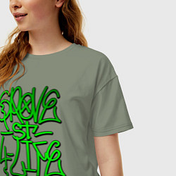 Футболка оверсайз женская GTA Tag GROVE, цвет: авокадо — фото 2