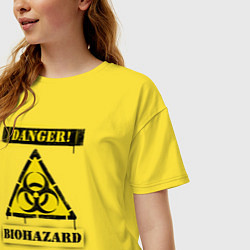 Футболка оверсайз женская Biohazard, цвет: желтый — фото 2