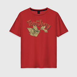 Женская футболка оверсайз Tom & Jerry: Retro