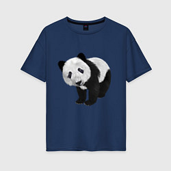 Футболка оверсайз женская Панда, цвет: тёмно-синий
