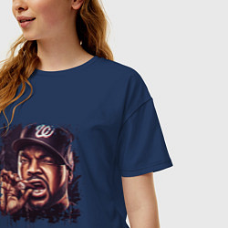 Футболка оверсайз женская Ice Cube, цвет: тёмно-синий — фото 2