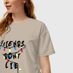 Футболка оверсайз женская Friends dont lie, цвет: миндальный — фото 2