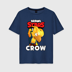 Футболка оверсайз женская BRAWL STARS CROW PHOENIX, цвет: тёмно-синий