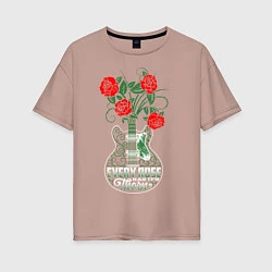 Женская футболка оверсайз Каждая роза имеет шипы