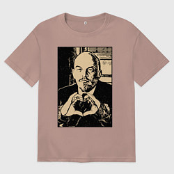 Футболка оверсайз женская Ленин Oko, цвет: пыльно-розовый