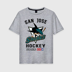 Футболка оверсайз женская SAN JOSE SHARKS, цвет: меланж