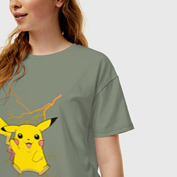 Футболка оверсайз женская Pikachu, цвет: авокадо — фото 2