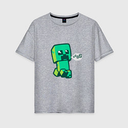 Футболка оверсайз женская MINERCRAFT CREEPER, цвет: меланж