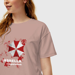 Футболка оверсайз женская Umbrella, цвет: пыльно-розовый — фото 2
