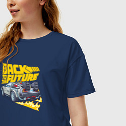 Футболка оверсайз женская Back to the Future, цвет: тёмно-синий — фото 2