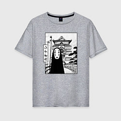 Футболка оверсайз женская No-Face Spirited Away Ghibli, цвет: меланж