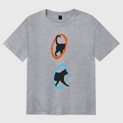 Женская футболка оверсайз Portal Cat