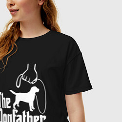 Футболка оверсайз женская The Dogfather - пародия, цвет: черный — фото 2