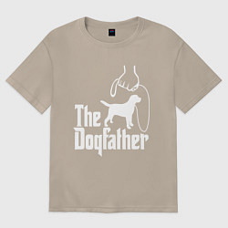 Футболка оверсайз женская The Dogfather - пародия, цвет: миндальный