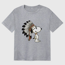 Футболка оверсайз женская Snoopy, цвет: меланж