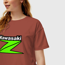 Футболка оверсайз женская KAWASAKI Z, цвет: кирпичный — фото 2