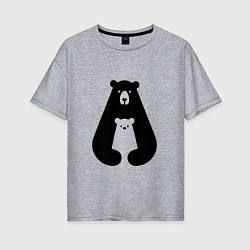 Женская футболка оверсайз Медведь Z